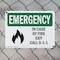 Signmission Exit Sign, Plastic, 10 in W, 7 in H, In Case Of Fire Exit Call 9-1-1 OS-2PACK-EM-P-710-L-10340 - alternate 6